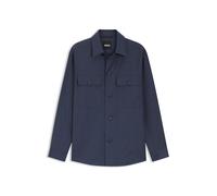 BOSS Relaxed-Fit Overshirt aus waschmaschinenfester AirWool - Style P-Carper-OS-WG-262, 50561628 Dunkelblau 44