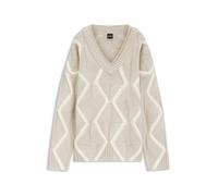 BOSS Relaxed-Fit Pullover aus Schurwolle Aran-Strickmuster - Style Flarin, 50553233 Beige gemustert S