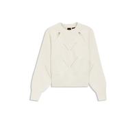 BOSS Relaxed-Fit Pullover mit Lochstrickmuster - Style C_Farlant, 50554767 Weiß XS