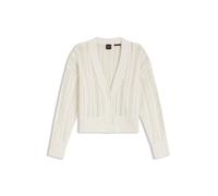 BOSS Relaxed-Fit Strickjacke aus Baumwoll-Mix mit Wellenstruktur - Style C_Famiens, 50561771 Natur XS