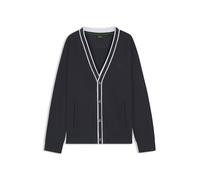 BOSS Relaxed-Fit Strickjacke mit kontrastfarbenen Streifen - Style Sardigan GOC, 50543472 Dunkelblau XXL