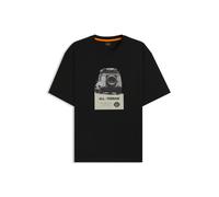 T-Shirt BOSS ORANGE "Te Wagon", Herren, Gr. L, schwarz (schwarz001), Single Jersey, Obermaterial: 100% Baumwolle, unifarben, casual, regular fit hüftlang, Kurzarm, Shirts, mit coolem Fotodruck (697010