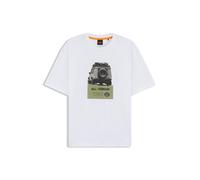 BOSS Orange Regular Fit T-Shirt aus reiner Baumwolle Modell 'WAGON' in Weiss, Größe XXL