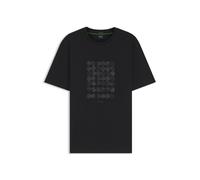 BOSS Relaxed-Fit T-Shirt aus Interlock-Baumwolle - Style Tee Print Striped CZ, 50574588 Schwarz M