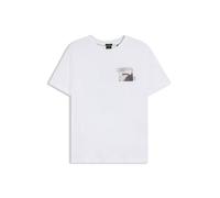 BOSS Relaxed-Fit T-Shirt mit dekorativen reflektierenden Akzenten - Style Tee Stripe Zone, 50548093 Weiß XXL