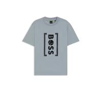 BOSS Relaxed-Fit T-Shirt mit Mesh-Logo-Print im Tennis-Stil - Style Tee Iconic TL, 50543905 Grau M