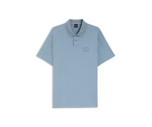 BOSS Relaxtes Poloshirt aus Interlock-Baumwolle mit Logo-Artwork - Style Pe_Techno, 50559146 Hellblau S
