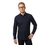 Leinenhemd BOSS ORANGE "Relegant 6 M", Herren, Gr. XL, N-Gr, dunkelblau404, Web, Obermaterial: 100% Leinen, unifarben, regular fit normal, Rundhals, 2-Knopf-Manschette, Hemden, Kentkragen, reines Lein