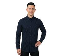 BOSS Regular-Fit Hemd aus strukturierter Stretch-Baumwolle - Style Relegant_6_M, 50565600 Blau gemustert XL