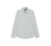 Langarmhemd BOSS ORANGE "Relegant", Herren, Gr. L, N-Gr, silber043, Web, Obermaterial: 100% Baumwolle, regular fit, hoch geschlossener Ausschnitt, eingesetzt 2-Knopf-Manschette mit Knöpfen, Hemden, mi