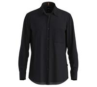 Regular Fit Leinenhemd mit Brusttasche Modell 'Relegant' M men Black