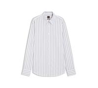 BOSS Regular-Fit Hemd aus bedruckter Baumwoll-Popeline - Style Relegant_6_M, 50553704 Hellblau gestreift L