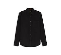 BOSS Regular-Fit Hemd aus Baumwoll-Cord - Style Relegant_6_M, 50548976 Schwarz M