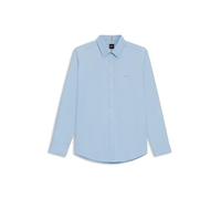 Langarmhemd BOSS ORANGE "Relegant", Herren, Gr. XXL, N-Gr, blau (open blau460), Web, Obermaterial: 100% Baumwolle, unifarben, regular fit, hoch geschlossener Ausschnitt, eingesetzt 2-Knopf-Manschette