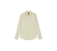 Leinenhemd BOSS ORANGE "Relegant 6 M", Herren, Gr. M, N-Gr, light beige271, Web, Obermaterial: 100% Leinen, unifarben, regular fit normal, Rundhals, 2-Knopf-Manschette, Hemden, Kentkragen, reines Lein