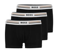 BOSS Boxershorts Trunk 3P Revive – 3er-Pack, eng anliegend mit Logo- und Streifenbund, Schwarz L