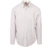BOSS Regular-Fit Hemd aus gestreifter Stretch-Baumwolle - Style Ricoplus_M, 50544860 Weiß gemustert XXL