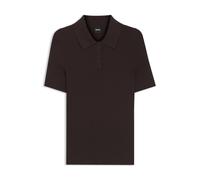 BOSS Rippenstrick-Poloshirt aus atmungsaktivem Gewebe - Style Feskus, 50563150 Dunkelbraun L