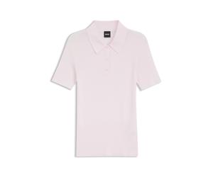 BOSS Rippenstrick-Poloshirt aus atmungsaktivem Gewebe - Style Feskus, 50563150 Hellrosa L