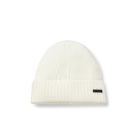 BOSS Rippstrick-Mütze aus Schurwolle mit Logo-Applikation - Style Fati, 50495306 Natur ONESI