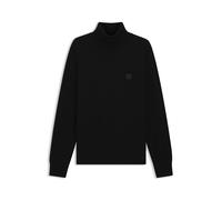 BOSS Rollkragenpullover aus Baumwoll-Mix mit Kaschmir und Logo-Aufnäher - Style Akiro_S, 50527573 Schwarz XXXL