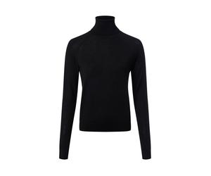 BOSS Rollkragenpullover aus Schurwolle Damen Feinstrick schwarz, M