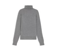 BOSS Rollkragenpullover aus Schurwolle mit Fischgrätmuster - Style H-Hatilo, 50557700 Grau M
