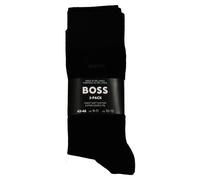 Hugo Boss Herren Socken 3er-Pack RS Uni – mittelhoch, Stretch-Gewebe, Schwarz, Gr. 43-46