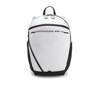 BOSS Rucksack aus strukturiertem Gewebe mit Logo und Signature-Streifen - Style Stenson T_Backpack, 50567733 Weiß ONESI