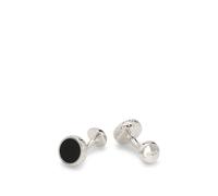 BOSS Runde Manschettenknöpfe mit Emaille-Einsatz - Style B-ELEGANT4-CUF, 50532304 Schwarz ONESI