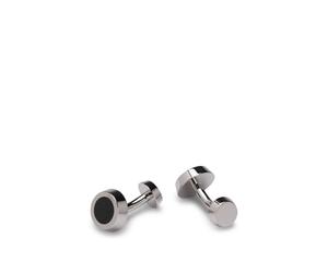 BOSS Runde Manschettenknöpfe mit schwarzem Emaille-Einsatz - Style B-SIMONY-CUF, 50539967 Schwarz ONESI