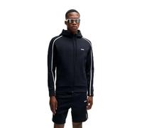 BOSS Green Sweatjacke mit Label-Print Modell 'Saggy' in Dunkelblau, Größe XXL