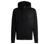 BOSS Hoodie aus Stretch-Baumwolle mit Reißverschluss und Logo-Print - Style Saggy, 50506161 Schwarz XXXL
