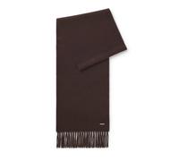 BOSS Schal aus Kaschmir mit metallener Logo-Plakette - Style Pyetro_30*190, 50549829 Dunkelbraun ONESI