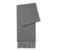 BOSS Schal aus Kaschmir mit metallener Logo-Plakette - Style Pyetro_30*190, 50549829 Grau ONESI