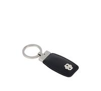 BOSS Schlüsselanhänger aus Leder mit Double-B-Monogramm aus Chrom - Style Key ring Double B Black & Chrome, 58451237 Schwarz ONESI