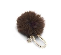 BOSS Schlüsselanhänger mit Pompom und Double-B-Monogramm-Charm - Style PonPon Charm, 50573493 Dunkelbraun ONESI