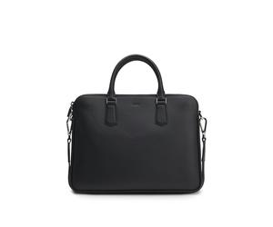 BOSS Schmale Aktentasche aus italienischem Leder mit Logo-Prägung - Style New Crosstown_Doc Z., 50529302 Schwarz ONESI