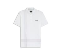 BOSS Schnell trocknendes Active Poloshirt mit Karo-Artwork - Style Polo Check TOC, 50545692 Weiß S