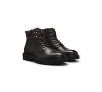 BOSS Schnür-Boots aus Leder mit gepolsterter Manschette - Style Julyo_Halb_grwl, 50573415 Dunkelbraun 39