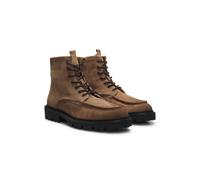 BOSS Schnür-Boots aus Veloursleder mit seitlichem Reißverschluss - Style Julio_Halb_sdwx, 50573413 Beige 39