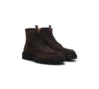 BOSS Schnür-Boots aus Veloursleder mit seitlichem Reißverschluss - Style Julio_Halb_sdwx, 50573413 Dunkelbraun 40