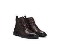BOSS Schnürboots aus Leder mit seitlichem Reißverschluss - Style Calev_Halb_lt, 50573364 Dunkelbraun 43