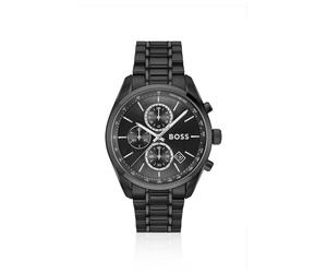 BOSS Schwarz beschichtete Uhr mit tonalem Zifferblatt - Style GRAND PRIX 44, 58567524 Schwarz ONESI