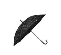 BOSS Schwarz karierter Stadtschirm mit Griff aus Kunstleder - Style Umbrella Checkered Black, 58837105 Schwarz ONESI