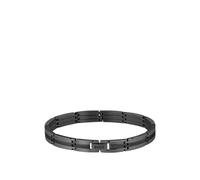 Gliederarmband BOSS "BROOKS", schwarz, Armbänder, Herren, 19cm, Edelstahl, Gliederarmband (69644527-0) schwarz