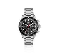 Chronograph BOSS "SEALINER", silberfarben, Armbanduhren, Herren, Chronograph, Quarzuhr, Armbanduhr, Herrenuhr, Edelstahlarmband, analog, Tag (70715820-0) silberfarben