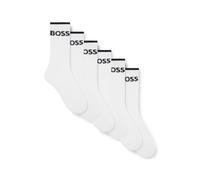BOSS Sechser-Pack kurze Socken aus geripptem Baumwoll-Mix - Style 6P QS Stripe CC, 50510168 Weiß 39-42