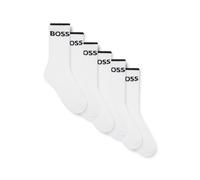 BOSS Sechserpack kurze Socken aus geripptem Baumwoll-Mix - Style 6P QS Stripe CC, 50510168 Weiß 39-42