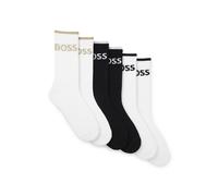 Businesssocken BOSS "6P QS Stripe CC", Herren, Gr. 39-42, schwarz-weiß (open miscellaneous 966), Baumwollmischung, elastisch, Socken, mit BOSS Schriftzug (27731028-39) open miscellaneous 966